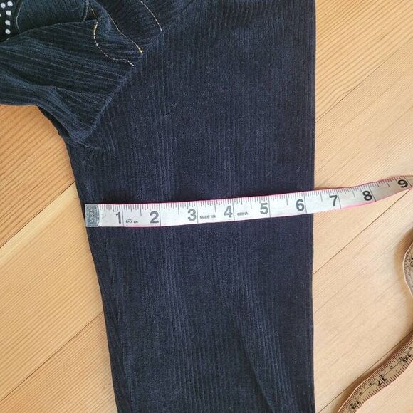 Vintage 80s black corduroy floral beaded embroidered blazer jacket button front - Picture 9 of 9